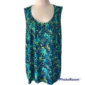 Catherine’s Bright Tropical Stretch Sleeveless Blouse